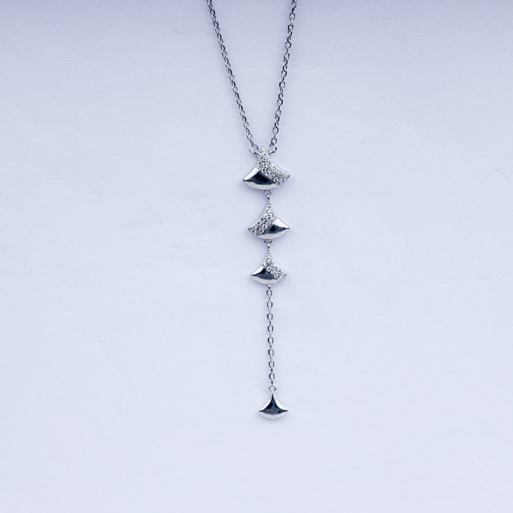 Celestia 925 Silver Cascade Necklace Set