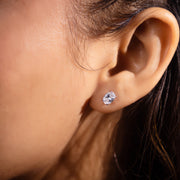 925 Silver Solitaire CZ Stud Earrings – Elegant & Refined