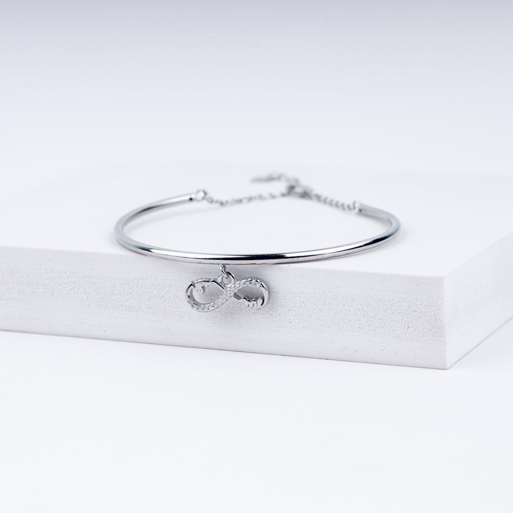 Infinite Possibilities Zircon Adjustable Bracelet In 925 Sterling Silver