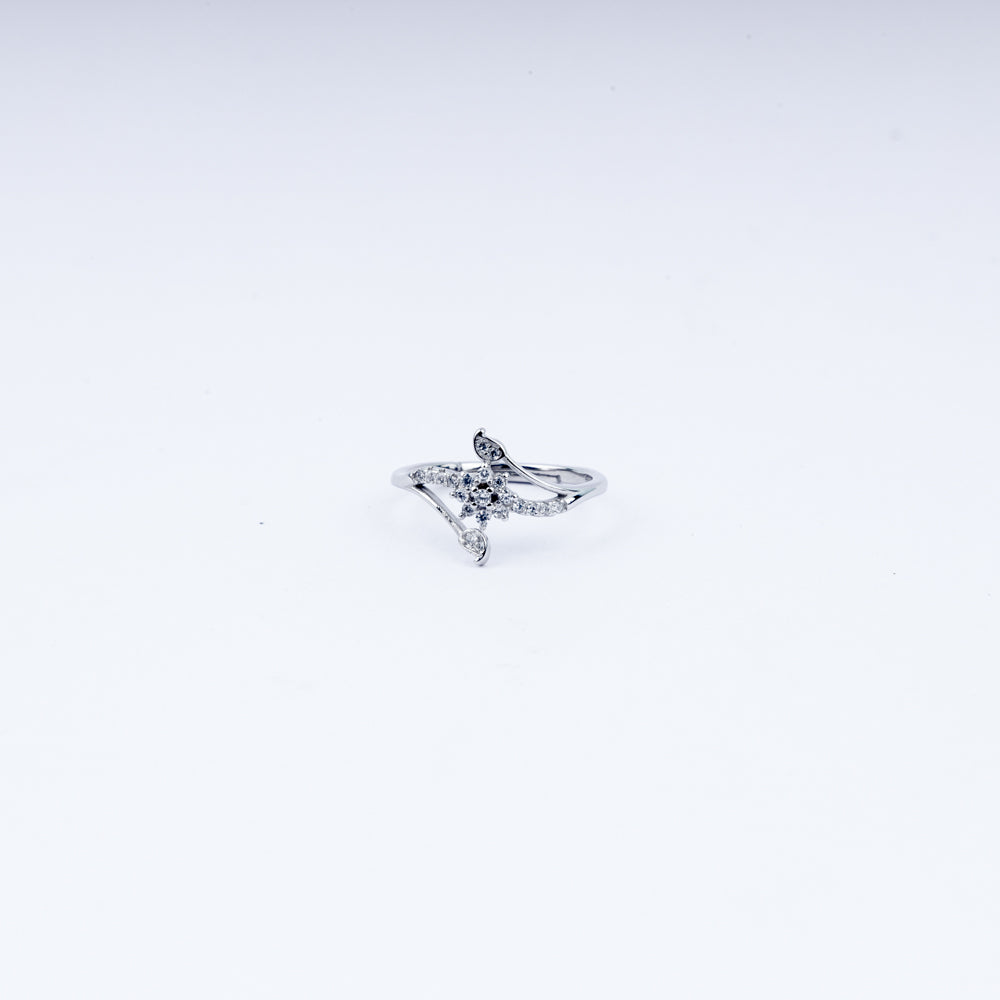 Petal Flow CZ Ring in 925 Sterling Silver – Adjustable Fit