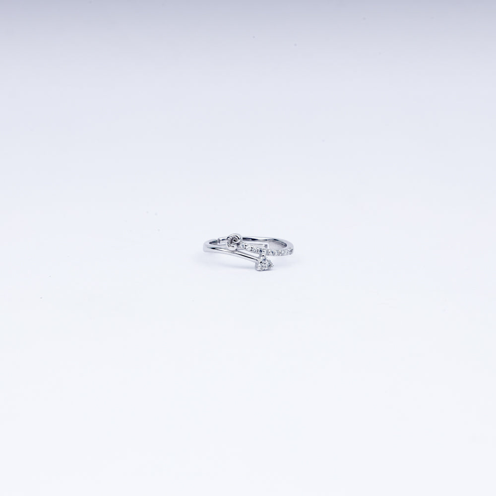 Cupid Curve CZ Ring in 925 Sterling Silver