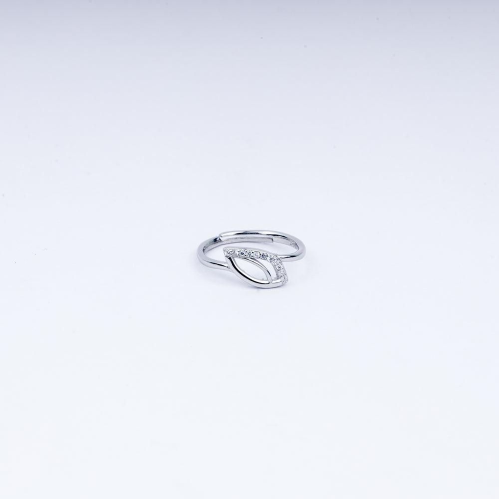 Luna Leaf 925 Silver Adjustable Ring