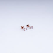 Oval Radiance CZ Stud Earrings in 925 Sterling Silver with Rose Gold Plating