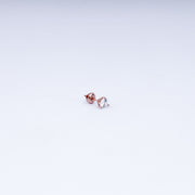 Heart Sparkle CZ Stud Earrings in 925 Sterling Silver with Rose Gold Plating
