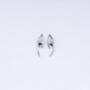 Modern Abstract CZ Stud Earrings in 925 Sterling Silver