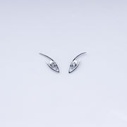 Modern Abstract CZ Stud Earrings in 925 Sterling Silver