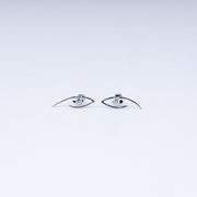 Modern Abstract CZ Stud Earrings in 925 Sterling Silver
