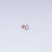Trillion-Cut Solitaire CZ Stud Earrings in Rose Gold Plated 925 Sterling Silver