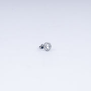 Round Halo CZ Stud Earrings in 925 Sterling Silver