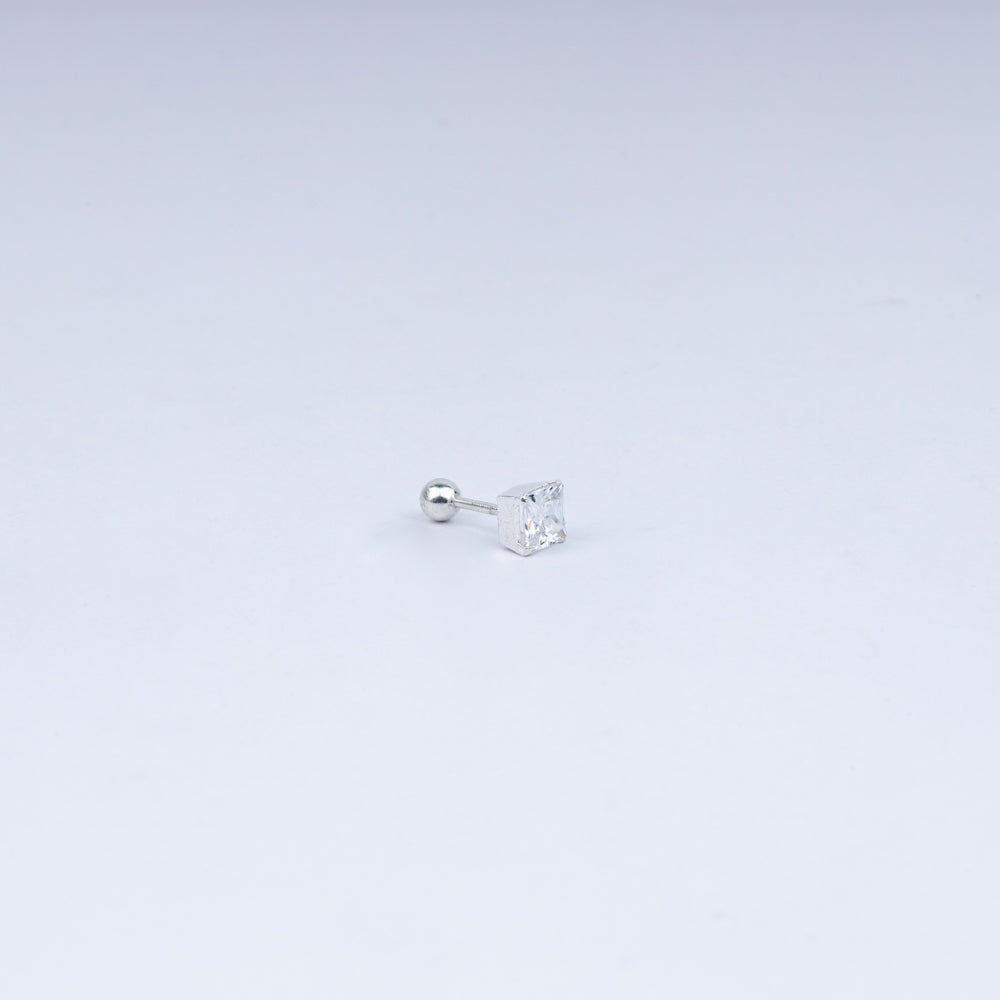 Princess-Cut Radiance in 925 Sterling Silver Stud Earrings