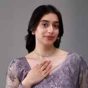 Stone Studded Zircon Necklace Set In 925 Sterling Silver - Vanika