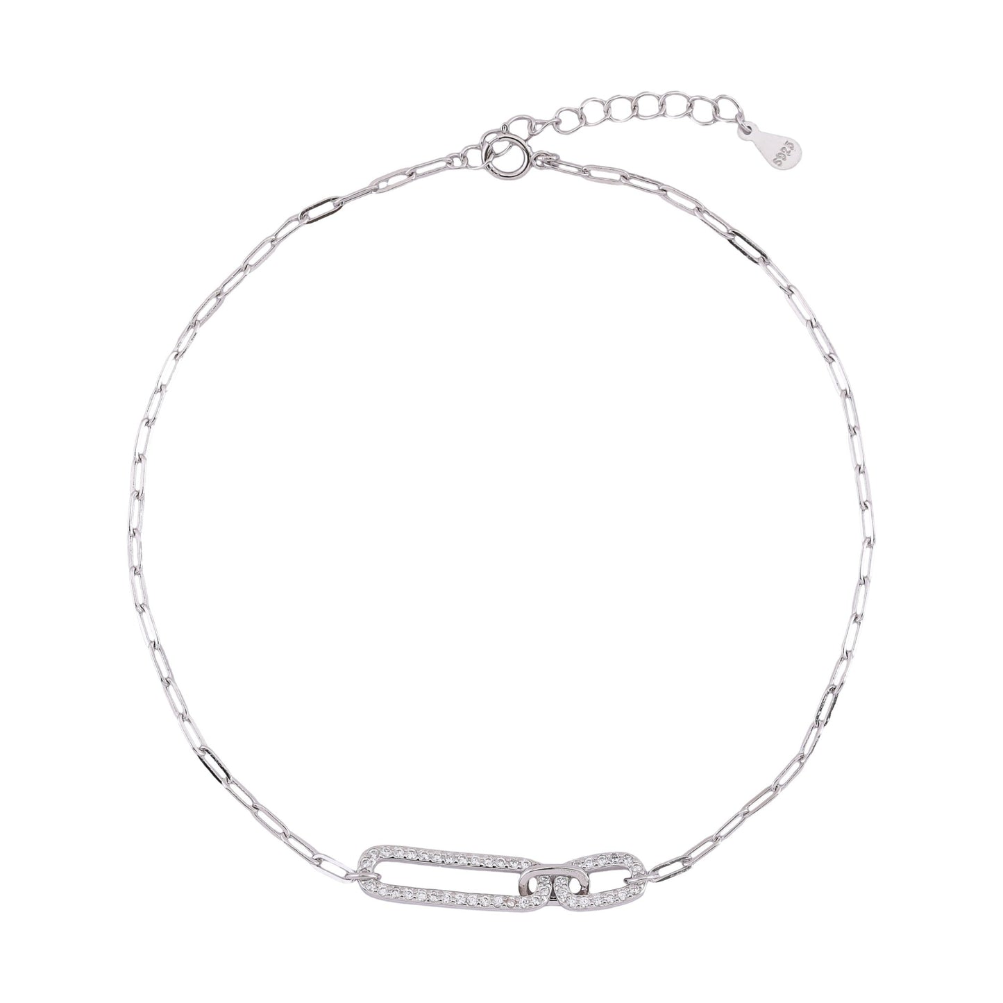 Lock Charm Anklet In 925 Sterling Silver - Vanika