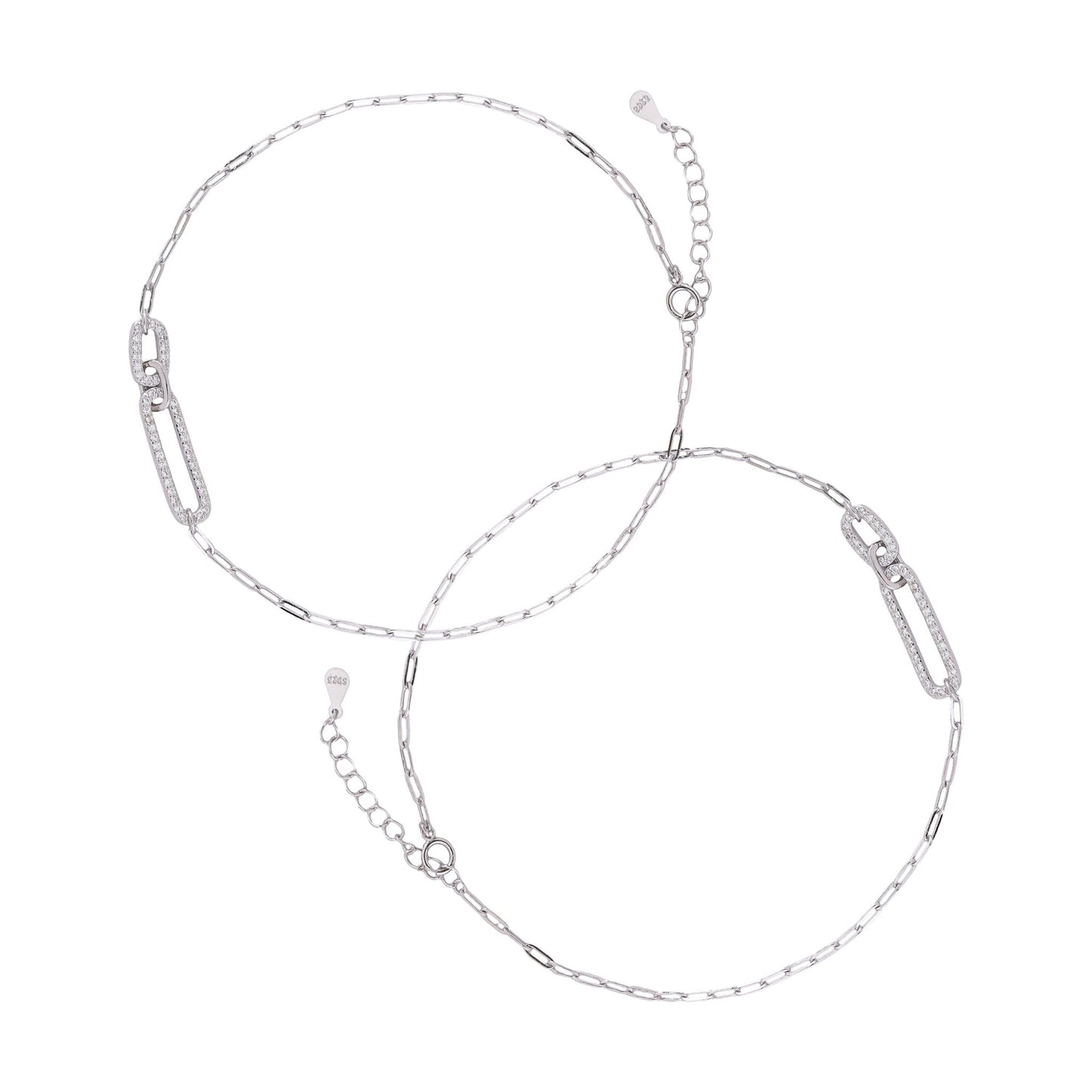 Lock Charm Anklet In 925 Sterling Silver - Vanika