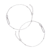 Lock Charm Anklet In 925 Sterling Silver - Vanika