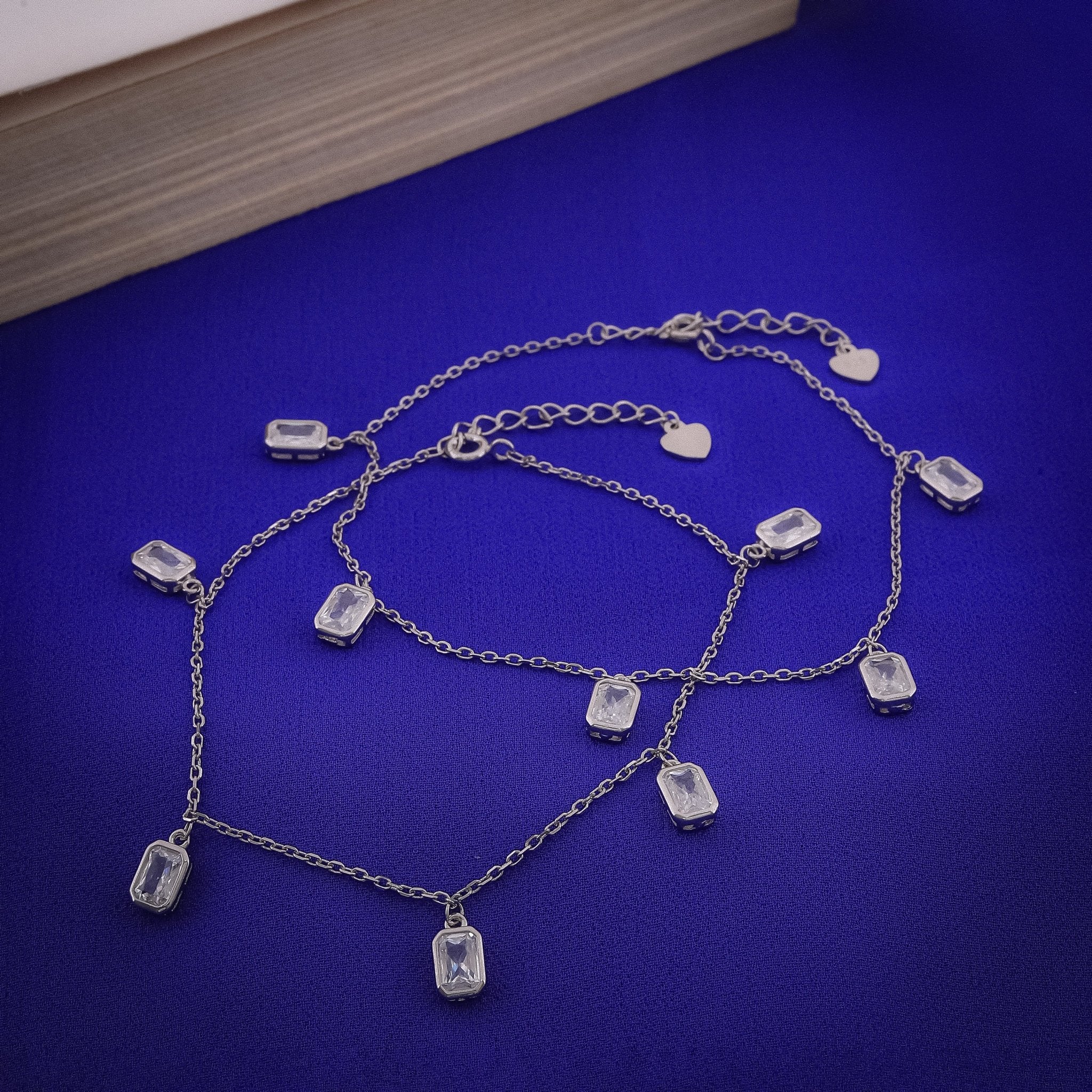 Charming Stone-Accented Anklet In 925 Sterling Silver - Vanika