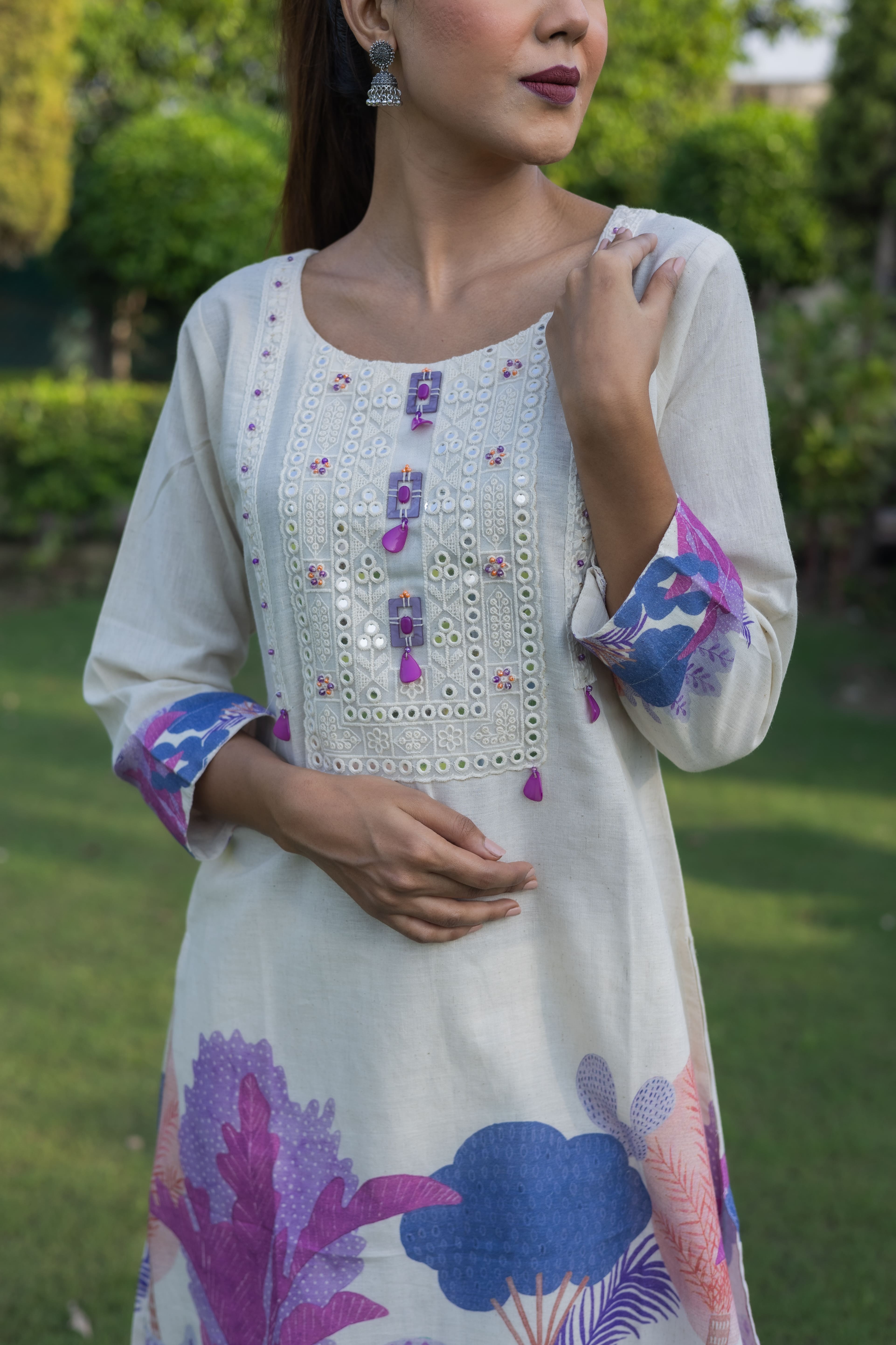 Pastel Blossom Printed Co-ord Set (Set of 2) - Vanika