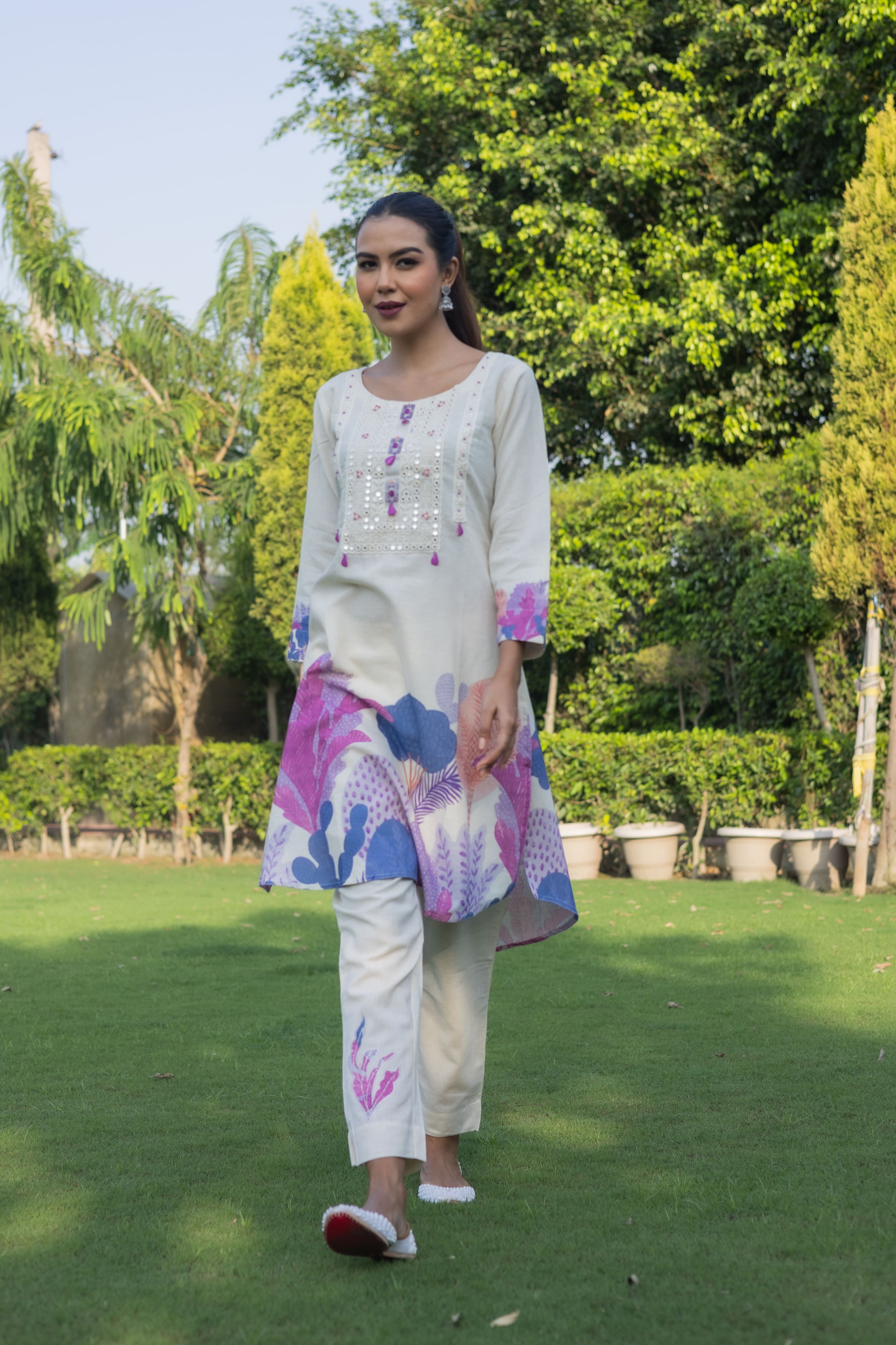 Pastel Blossom Printed Co-ord Set (Set of 2) - Vanika