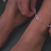 Lock Charm Anklet In 925 Sterling Silver