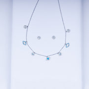 Evil Eye Amulet Zircon Necklace Set In 925 Sterling Silver