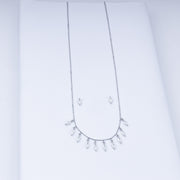 Marquise-Cut Zircon Brilliance Necklace Set In 925 Sterling Silver