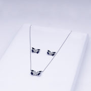Butterfly Pendant Zircon Necklace Set In 925 Sterling silver