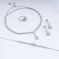 Cubic Zircon Radiance Necklace Set In 925 Sterling Silver