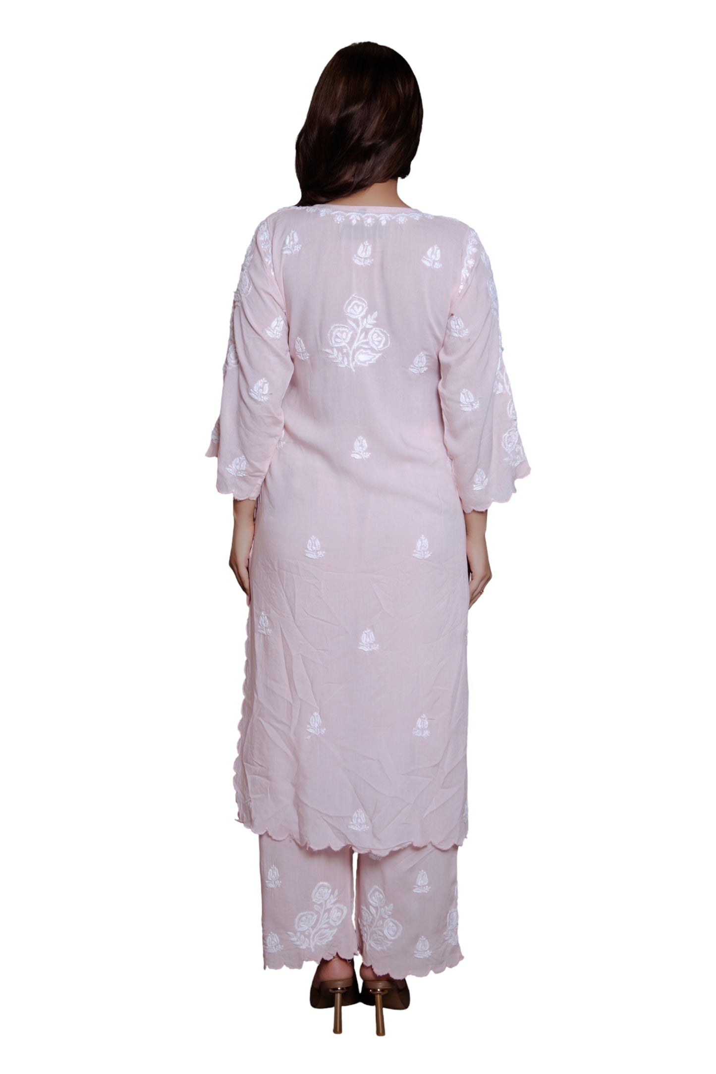 Vanika Blush Rose Chikankari Kurta Set