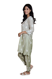 Vanika Sage Bloom Chikankari Kurta Set