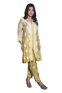 Vanika Marigold Bloom Chikankari Kurta Set