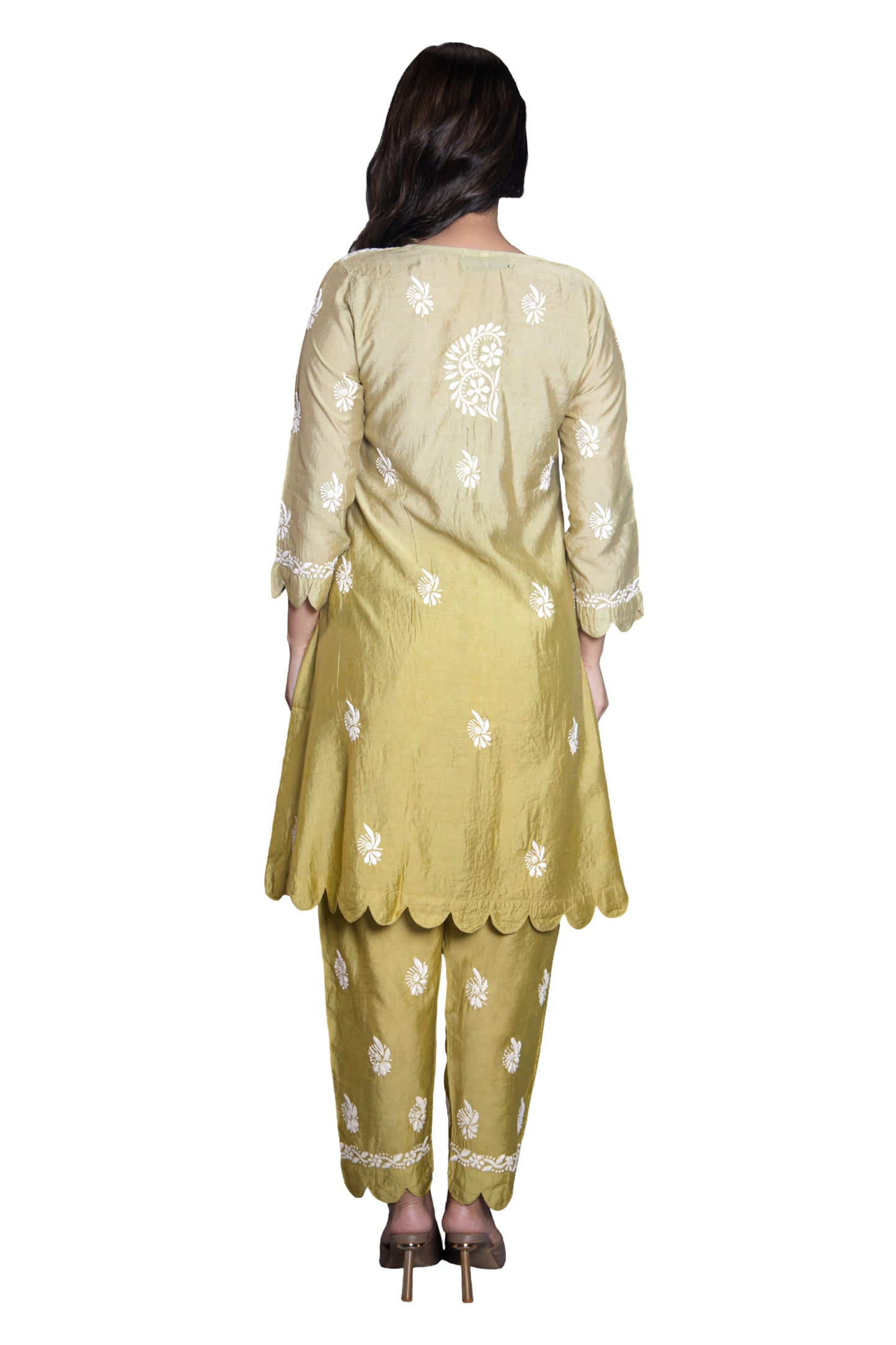 Vanika Marigold Bloom Chikankari Kurta Set