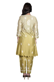 Vanika Marigold Bloom Chikankari Kurta Set