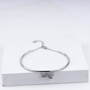 Forever Infinity Charm Zircon Adjustable Bracelet In 925 Sterling Silver