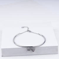 Forever Infinity Charm Zircon Adjustable Bracelet In 925 Sterling Silver