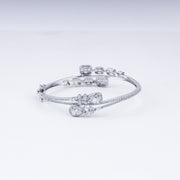 Double Sided Radiating Zircon Charm Bracelet In 925 Sterling Silver