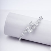 Double Sided Radiating Zircon Charm Bracelet In 925 Sterling Silver