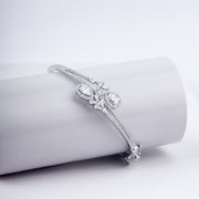 Double Sided Radiating Zircon Charm Bracelet In 925 Sterling Silver