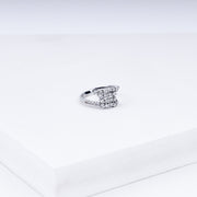 Sparkling Zircon Adjustable Bracelet With Ring In 925 Sterling Silver