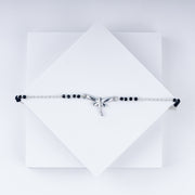 Silver Soar Rakhi – 925 Sterling Dragonfly Charm with Black Beads