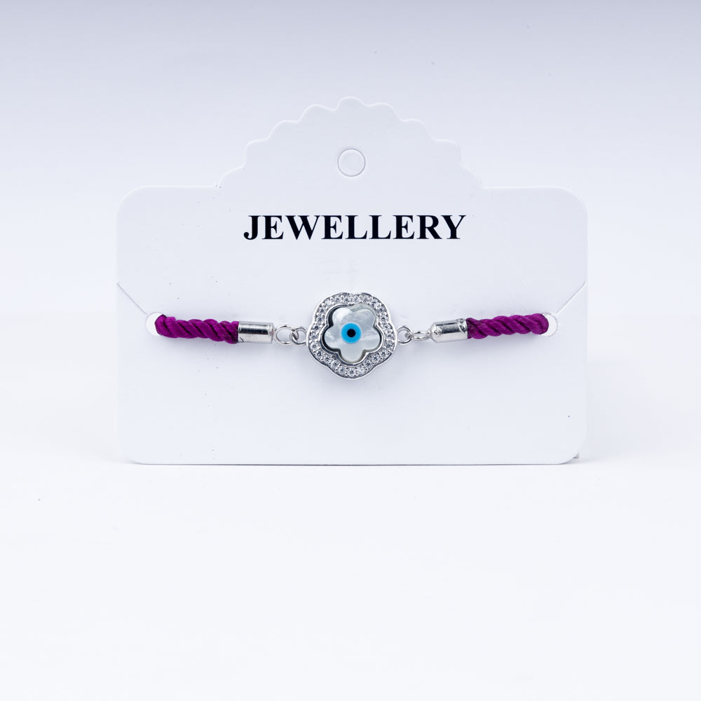 Floral Charm, Fierce Protection – Evil Eye Rakhi in 925 Silver
