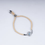 Sunny Side Up – 925 Silver Evil Eye Rakhi on Peach Twist