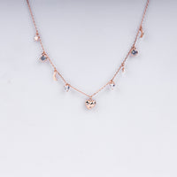 Celestial Charm Necklace in 925 Sterling Silver with Rose Gold Plating
