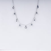 Starlit Dreams Necklace in 925 Sterling Silver with CZ Charms
