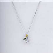 Enchanted Butterfly Pendant Necklace in 925 Sterling Silver with Enamel & CZ Accents