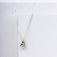 Enchanted Butterfly Pendant Necklace in 925 Sterling Silver with Enamel & CZ Accents