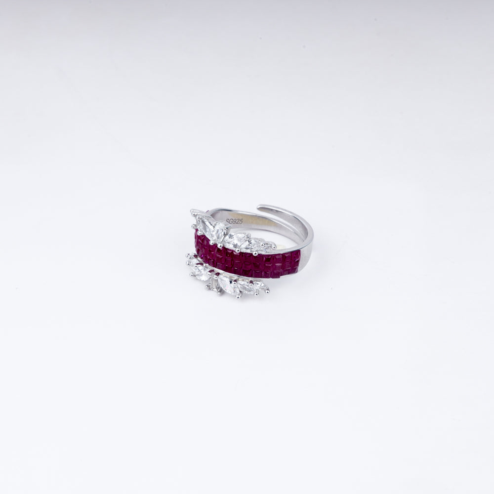 925 Silver Adjustable Foliage Ring – Vanika Signature Cocktail Piece