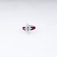 Botanical Cocktail Ring – 925 Silver, Adjustable Leaf Design