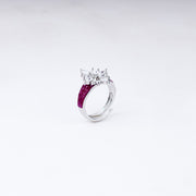 Botanical Cocktail Ring – 925 Silver, Adjustable Leaf Design