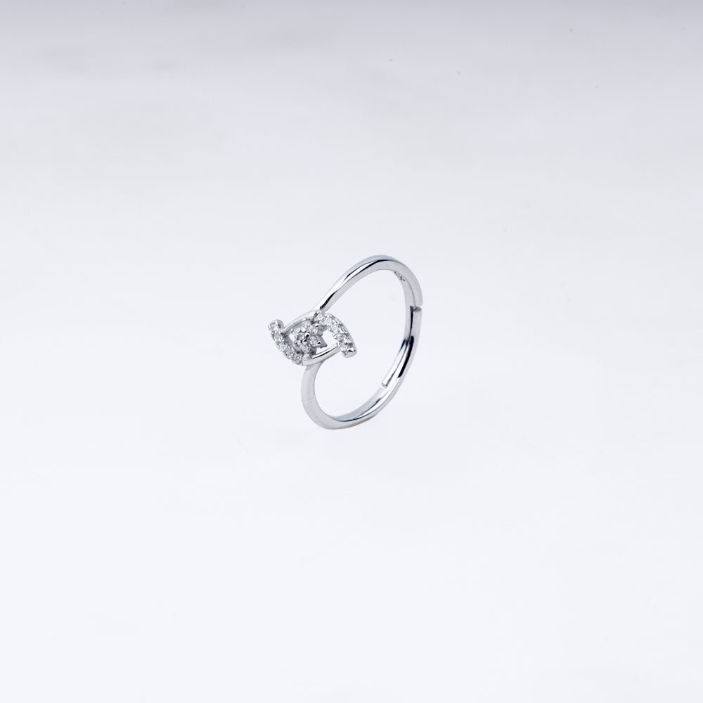 Crescent Spark Ring – 925 Silver