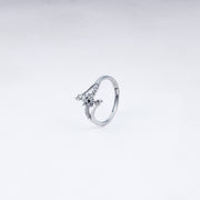 Petal Flow CZ Ring in 925 Sterling Silver – Adjustable Fit