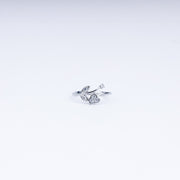 Blooming Heart CZ Ring in 925 Sterling Silver – Nature-Inspired Elegance, Adjustable